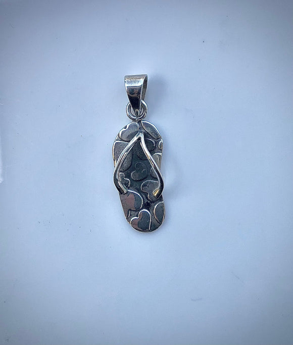 Flip Flop necklace, silver