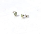 Aquamarine stud earrings,   March birthstone gift, round green post sweet earring, self love, healing, gift