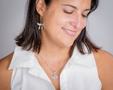 Sterling Silver Chai Necklace and Earrings: Judaica Jewelry Set