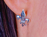 Sterling Silver Fleur de Lis Stud Earrings: NOLA Jewelry