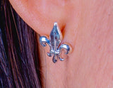 Fleur de lis stud Earrings , sterling silver, NOLA handmade Jewelry Louisiana, Louisville, Christmas Gift Louisiana State symbol