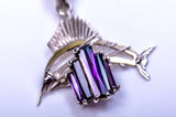 Swordfish necklace, sterling silver, handmade nautical jewelry gift