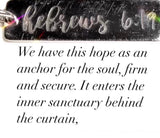 Bible verse necklace, Hebrew 6:19, hope anchors the Soul. Christian message gift.