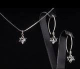 Star of David Necklace, Hanukkah gift, sterling silver with 14 karat gold accent