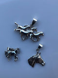 Horse necklace, Sterling silver horse head pendant, womens equestrian jewelry, mens rancher gift