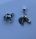 Horse necklace, Sterling silver horse head pendant, womens equestrian jewelry, mens rancher gift