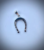 Silver Horseshoe necklace, good luck gift, Sterling silver racing horse pendant, womens equestrian jewelry, mens rancher gift