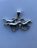 Horse necklace, Sterling silver racing horse pendant, womens equestrian jewelry, mens rancher gift