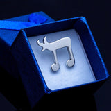 Sterling Silver Chai Musical Note Earrings, Hebrew Jewelry Gift