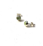Aquamarine Sterling Silver Stud Earrings: Lime Cream Green, March Birthstone