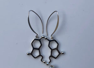 Serotonin Molecule  earring, science gift