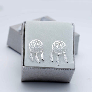 Dream Catcher screw back earrings, sleep well gift