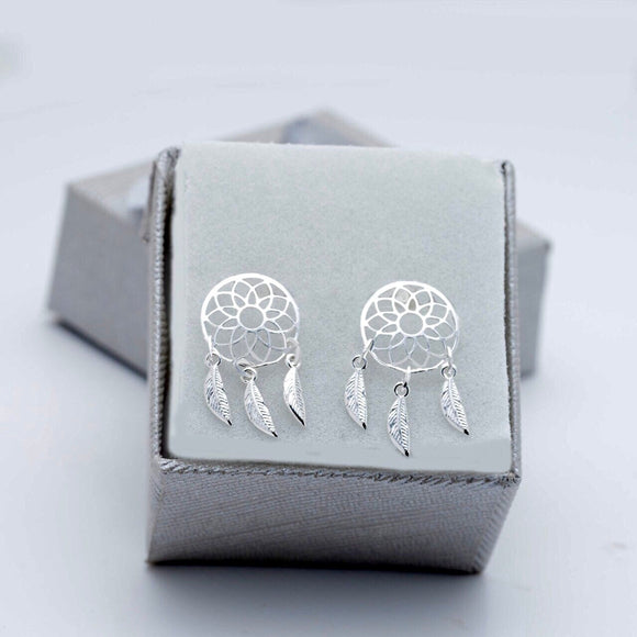 Dream Catcher screw back earrings, sleep well gift
