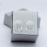 Dream Catcher screw back earrings, sleep well gift