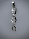 Sterling Silver DNA Double Helix Pendant: Handmade Science Necklace