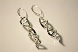DNA earrings, double helix drop earring, sterling silver genetics, science gift, graduation present, Earring National DNA day