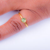 Gold peridot ring, Mothers Day Gift for her, handmade minimalist jewelry