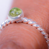 Peridot ring, sterling silver minimalist jewelry, handmade ring, August and September birthstone