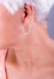 Silver Hoop earrings, Round 1 inch diameter Earrings with lever back closure