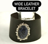 Music themed Gift, Wide Leather Bracelet, Calming, gift for expression