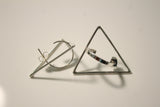 Modern Earring, geometric jacket post earrings, Artsy gift for her