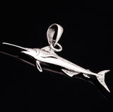 Marlin necklace, sterling silver, handmade nautical jewelry gift