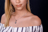 Silver Jewelry Set, Oval Necklace and Earrings Set, handmade jewelry, Mothers Day gift for her