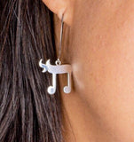 Sterling Silver Chai Musical Note Earrings, Hebrew Jewelry Gift