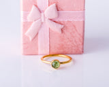 Gold peridot ring, Mothers Day Gift for her, handmade minimalist jewelry