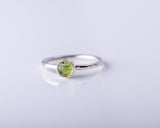 Peridot ring, minimalist jewelry, sterling silver, handmade ring, August and September birthstone