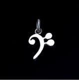 Music symbol charm, Bass clef, dainty music jewelry, Jazz bass gift