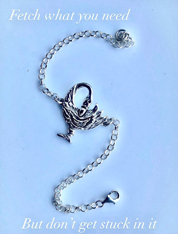 Bird link bracelet, Silver Sankofa jewelry, Gift for learning from the past, mothering