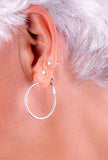 Silver Hoop earrings, Round 1 inch diameter Earrings with lever back closure