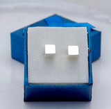 Sterling Silver Cube Earrings: Geometric Minimalist Jewelry