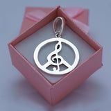Peace sign pendant, sterling silver, Christmas gift