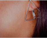 Modern Earring, geometric jacket post earrings, Artsy gift for her
