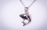 Shark necklace, sterling silver, handmade nautical jewelry gift
