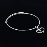 Heart charm bracelet, sterling silver hearts intertwined, minimalist jewelry, Mothers day gift for her