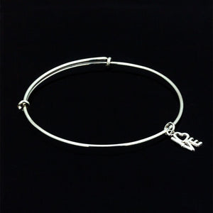Love charm bracelet, sterling silver, handmade jewelry, Mothers Day Gift