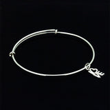 Sterling Silver Heart Charm Bracelet: Intertwined Hearts, Minimalist Jewelry