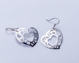 Unique Heart earrings, your heart in mine, sacred geometry, heart jewelry, Mothers day gift