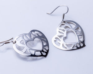 Unique Heart earrings, your heart in mine, sacred geometry, heart jewelry, Mothers day gift
