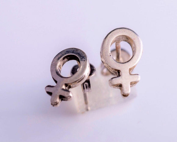 Female symbol earrings, womens equity day, Venus stud earrings, womens empowerment jewelry