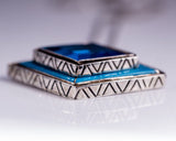 Chunky Sterling Silver Blue Gemstone Pendant: Handmade Statement Necklace