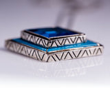 Unique Statement Necklace, One of a kind jewelry gift, Blue gemstone, chunky sterling silver handmade pendant, Special gift for her