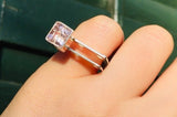 Amethyst square stackable ring, February birthstone,  gift for her