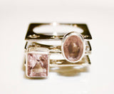 Amethyst square stackable ring, February birthstone,  gift for her