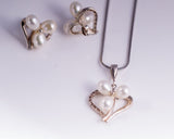 Cluster Pearl Jewelry Set, Gift of Love, for bridal gift, wedding or any Special occasion