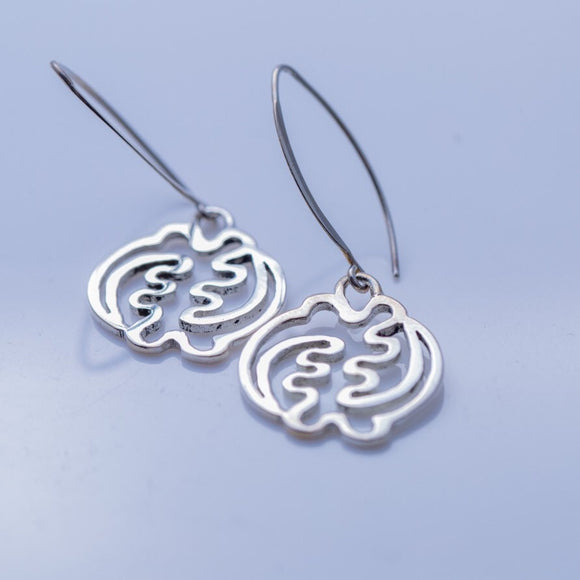 Gye Nyame Dangle Earrings(Except God I Fear None) Handmade Adinkra jewelry Sterling silver Earrings