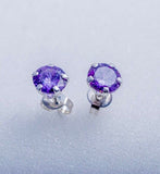 Emerald Crystal Sterling Silver Stud Earrings: Handmade Birthstone Jewelry